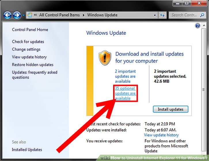 Uninstall Internet Explorer 11 Windows 7